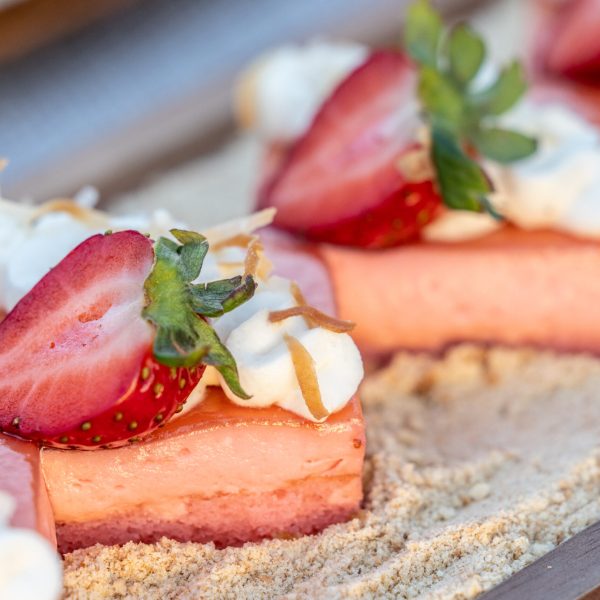 a close up of a piece of cake on a plate