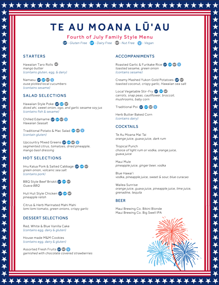 Valentine's menu with hearts, categories for starters, salads, hot selections, accompaniments, desserts, cocktails.